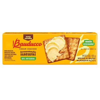 Biscoito Cream Cracker Integral Bauducco 165g