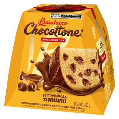 Chocottone Gotas e Cobertura Bauducco 25g