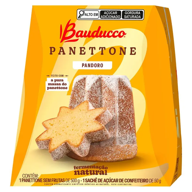 Panettone Bauducco sem Frutas 500g - cx com 18